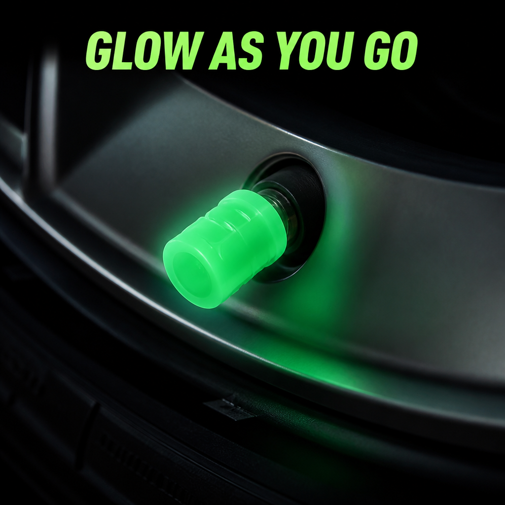 Luminous Tire Valve Caps(Pack Of 4Pcs)