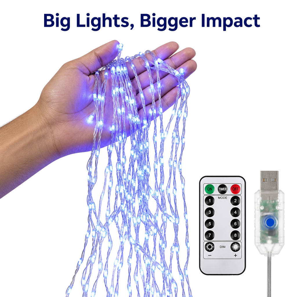 Blue LED Fairy Curtain Light