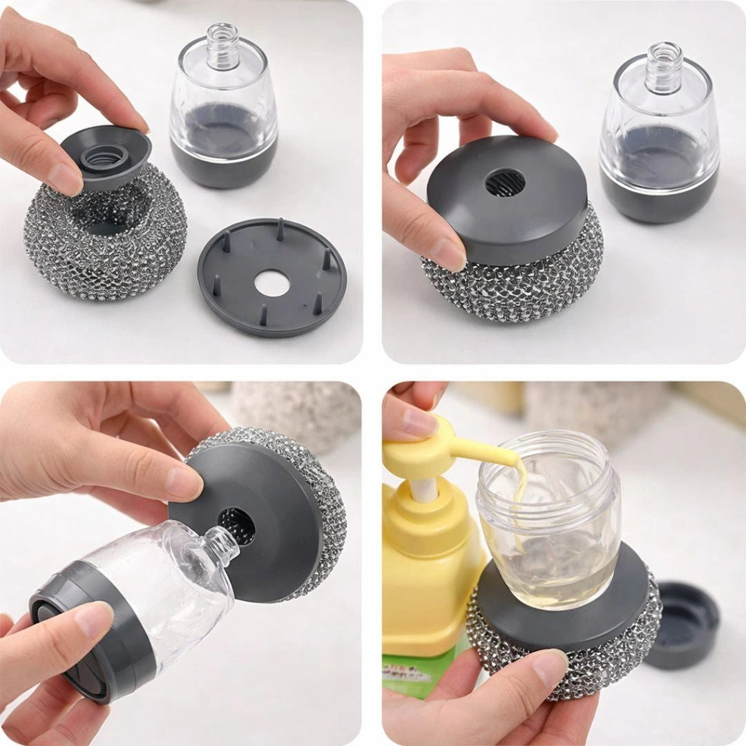 Kitchen Soap Dispensing Palm Brush