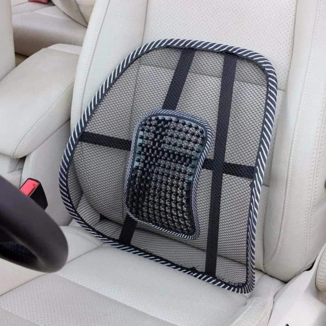 Car Back Rest with Lumbar Support Mesh Cushion Pad