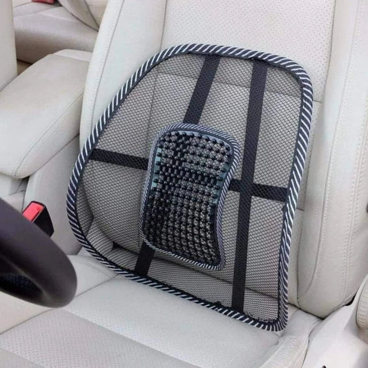 Car Back Rest with Lumbar Support Mesh Cushion Pad
