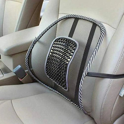 Car Back Rest with Lumbar Support Mesh Cushion Pad