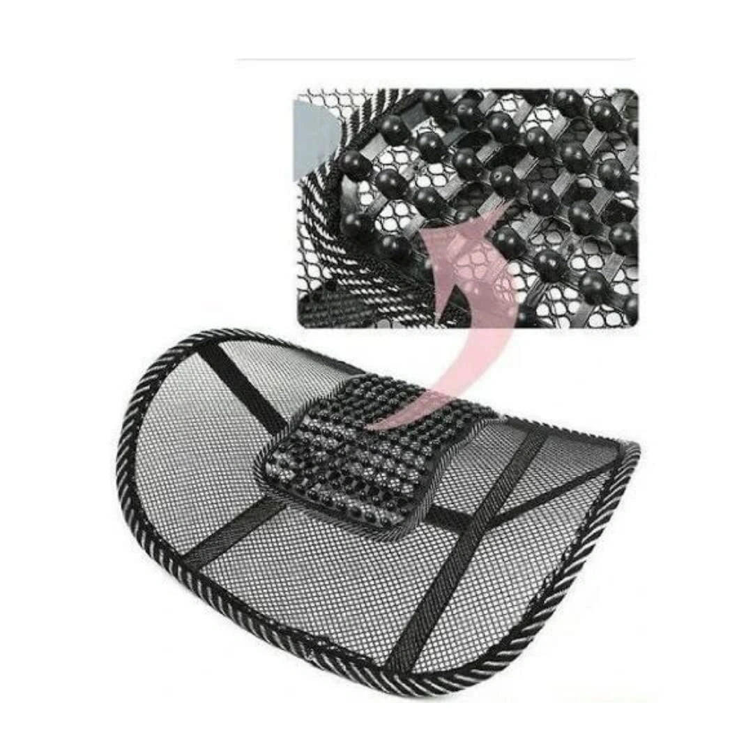 Car Back Rest with Lumbar Support Mesh Cushion Pad