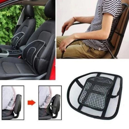 Car Back Rest with Lumbar Support Mesh Cushion Pad