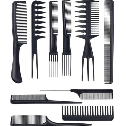 Professional 10-Piece Hair Styling Comb Set