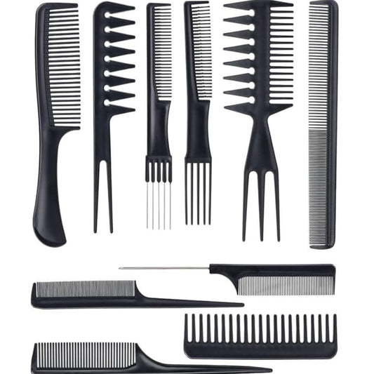 Professional 10-Piece Hair Styling Comb Set