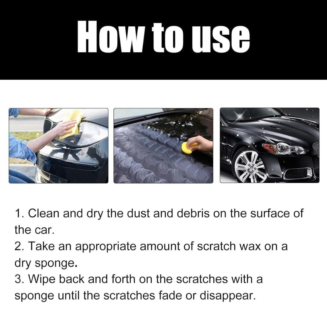 Scratch removal wax before and after on car paint