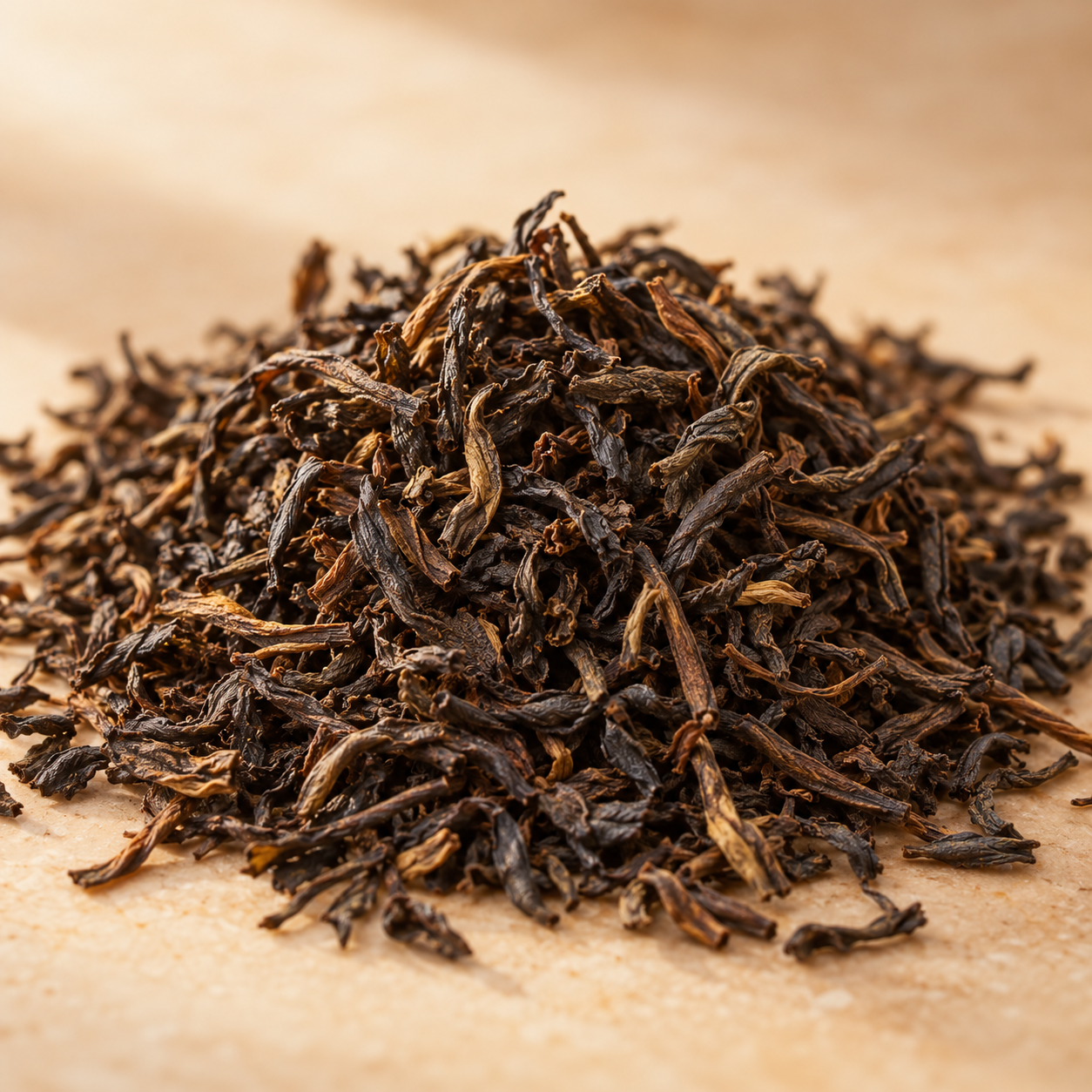 Assam tea leaf close-up