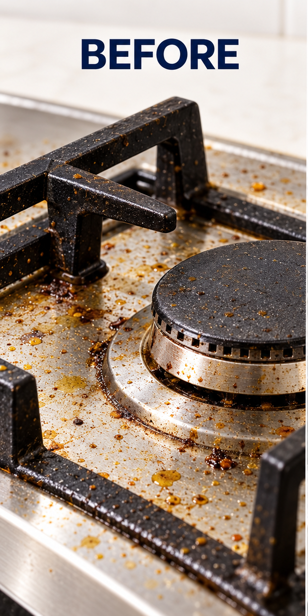 Greasy kitchen stove before easypeassy