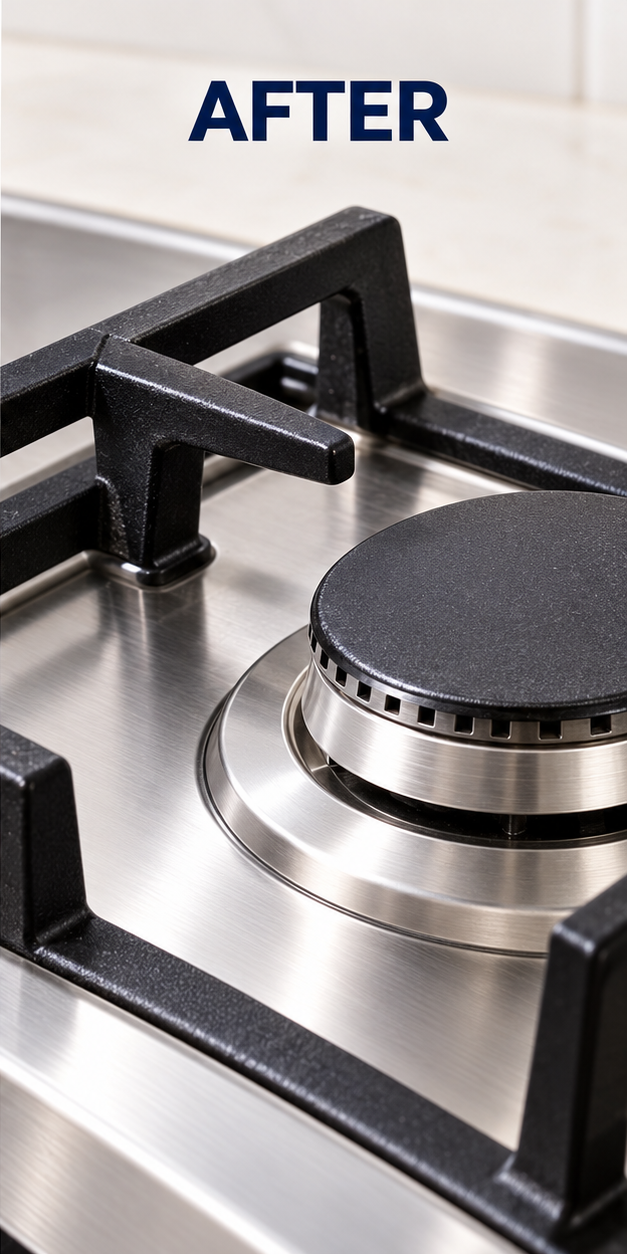 Clean sparkling kitchen stove after easypeassy
