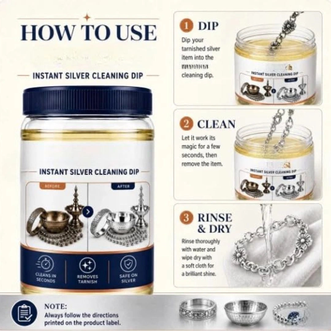 Instant Silver Cleaner Dip and Polish Tarnish Remover