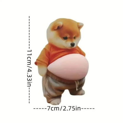 Adorable Cartoon Dog with Soft Raised Belly (Pack Of 2)