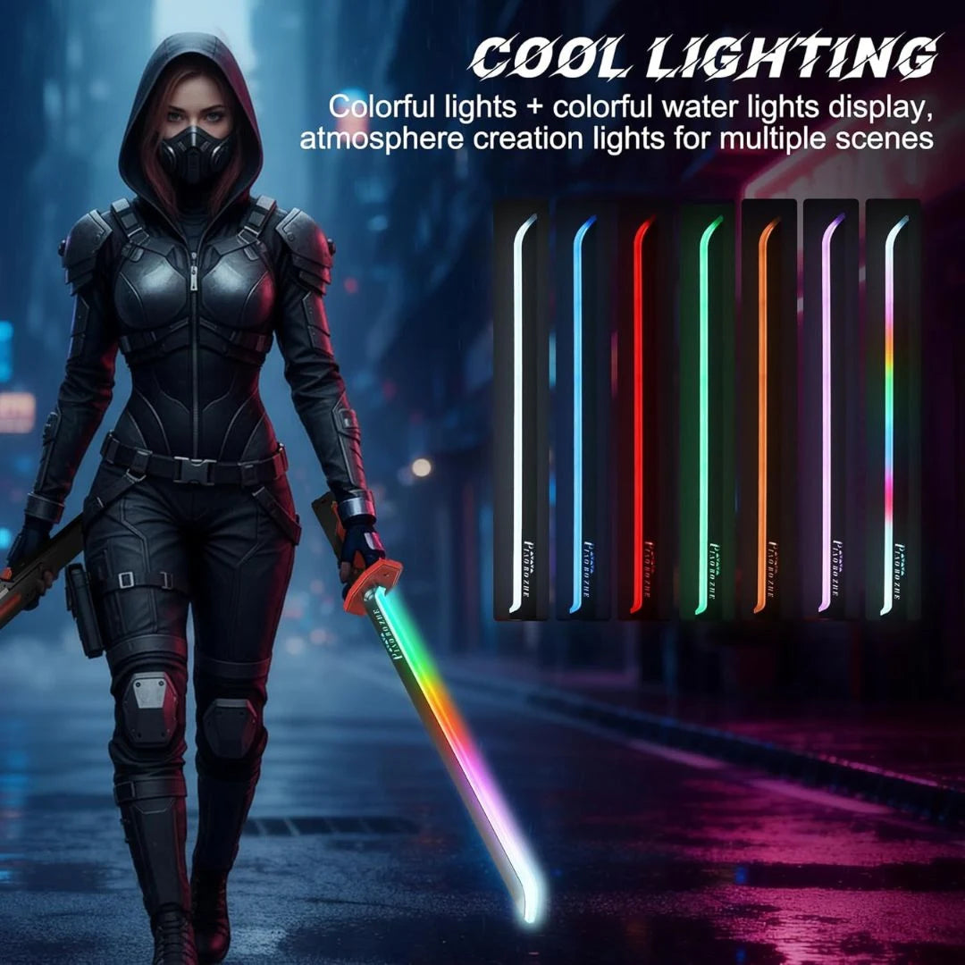 Cyberpunk Neon LED Spark Sword with Sound and Fog