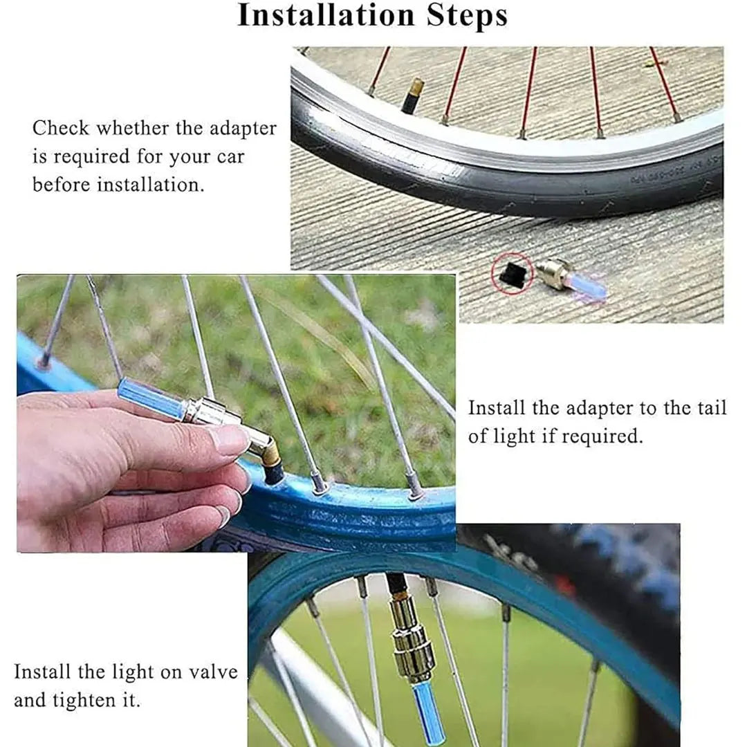 LED Flashlight Lamp Tire Wheel Valve Sealing Caps (Buy 1 Get 1 Free)