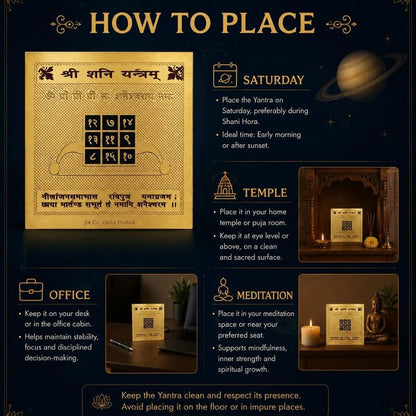 Shree Shani Yantra With Mantra In Gold Plated