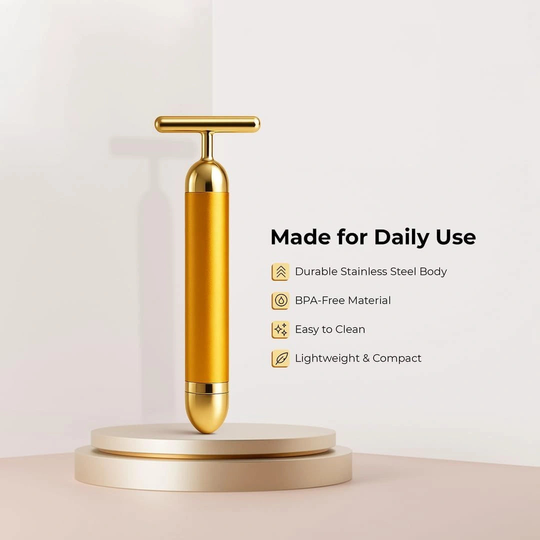 24K Gold Energy Beauty Bar Electric Facial Massager