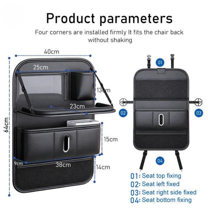 Foldable Leather Car Back Seat Organizer