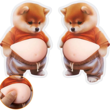 Adorable Cartoon Dog with Soft Raised Belly (Pack Of 2)