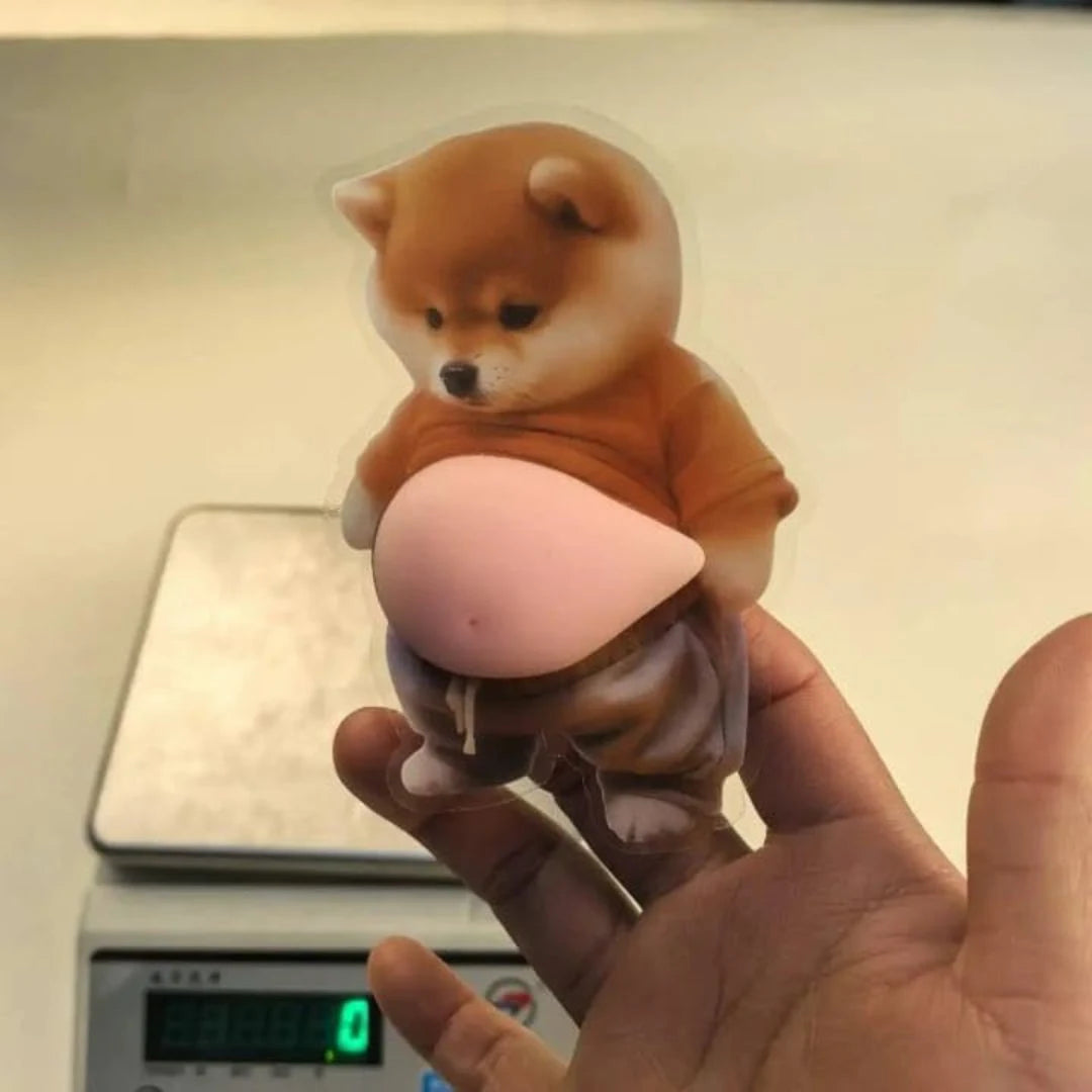 Adorable Cartoon Dog with Soft Raised Belly (Pack Of 2)
