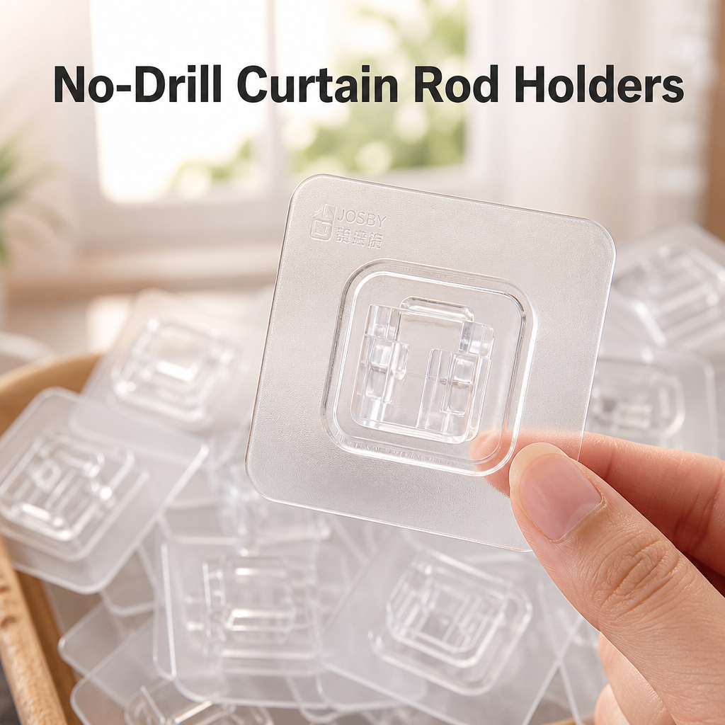 No-Drill Curtain Rod Holders(Set Of 4 Pcs)
