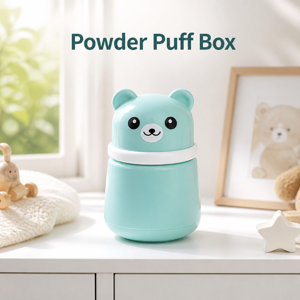 Baby Powder Puff Box – Bear Design