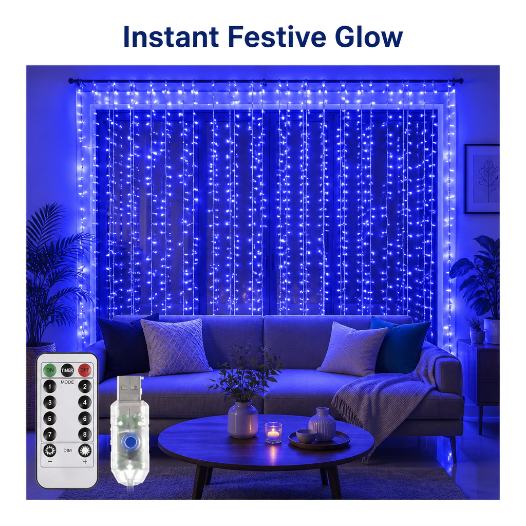 Blue LED Fairy Curtain Light