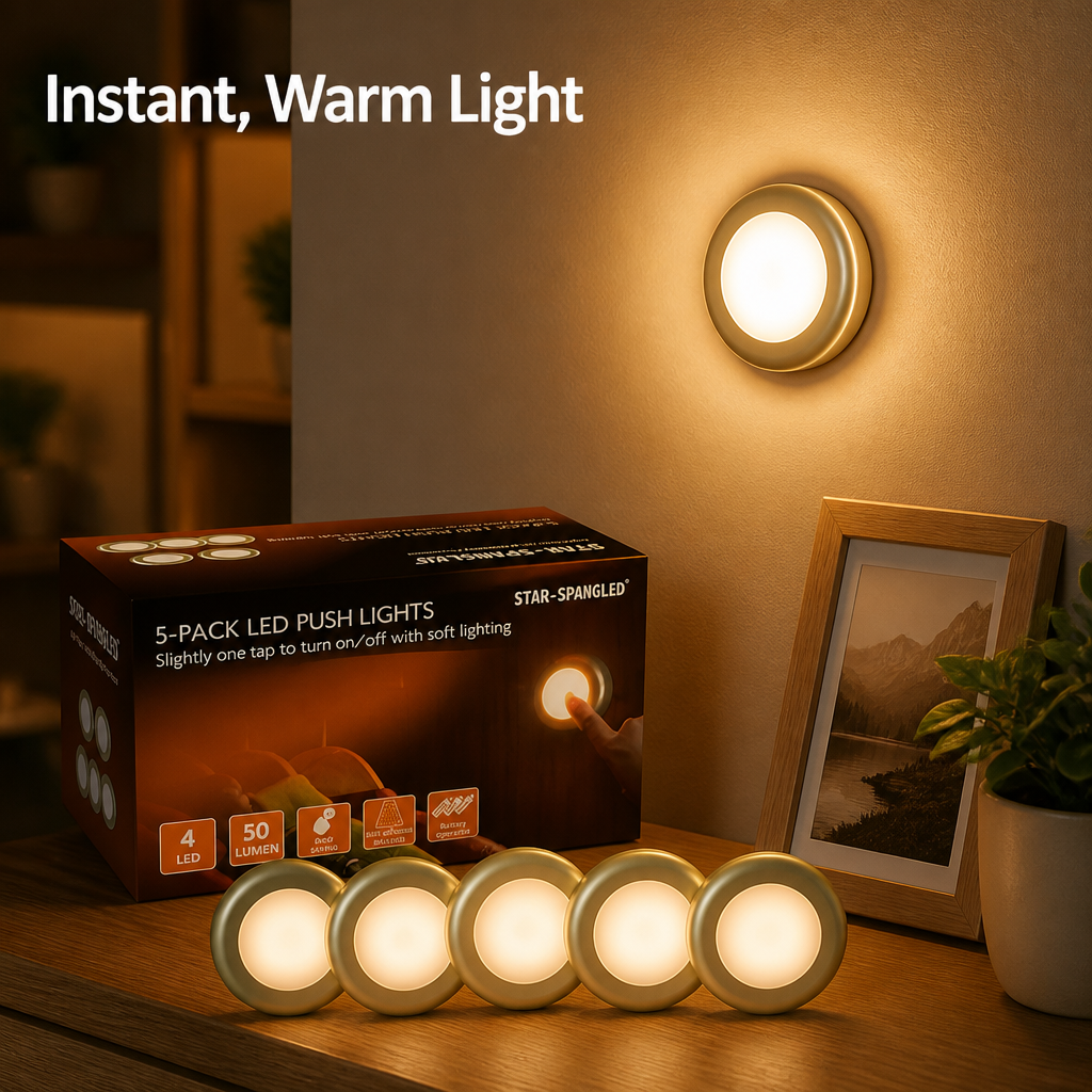 Star-Spangled LED Push Lights(Pack Of 5)