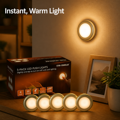Star-Spangled LED Push Lights(Pack Of 5)