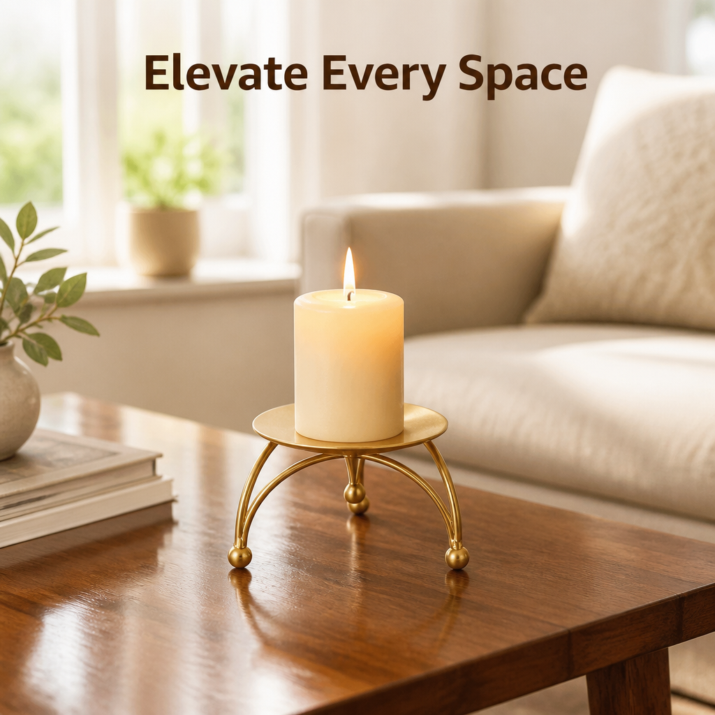Gold Metal Candle Holder(Buy 1 Get 1 Free)