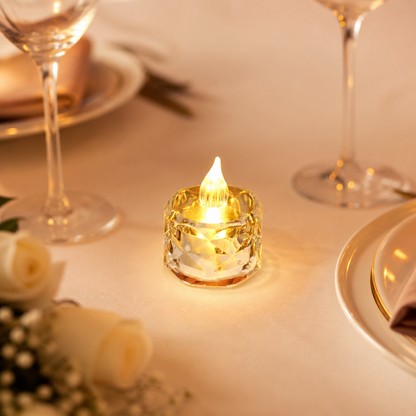 Crystal LED Tea Lights (Pack of 6)