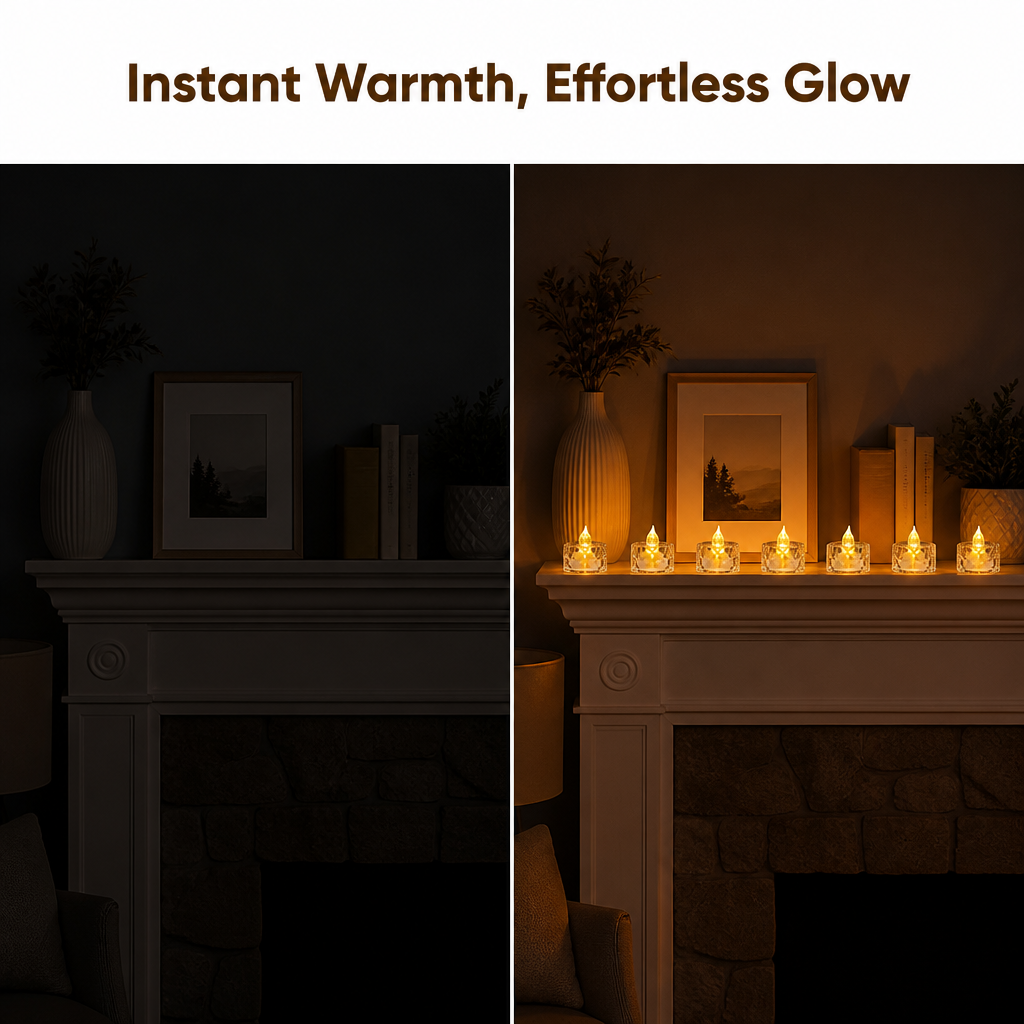 Crystal LED Tea Lights (Pack of 6)