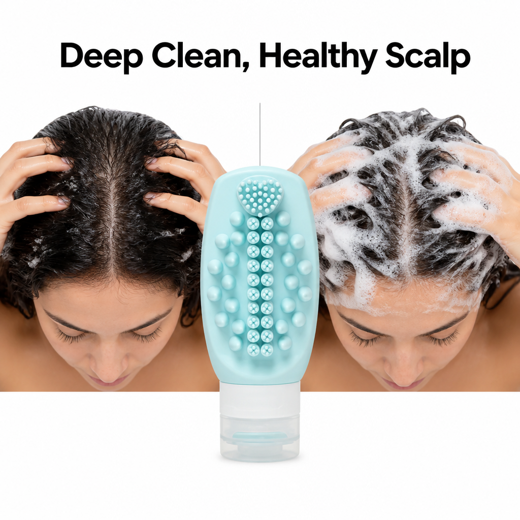 Silicone Shampoo Brush Bottle