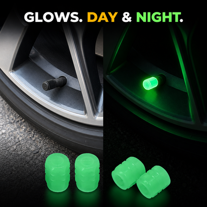 Luminous Tire Valve Caps(Pack Of 4Pcs)
