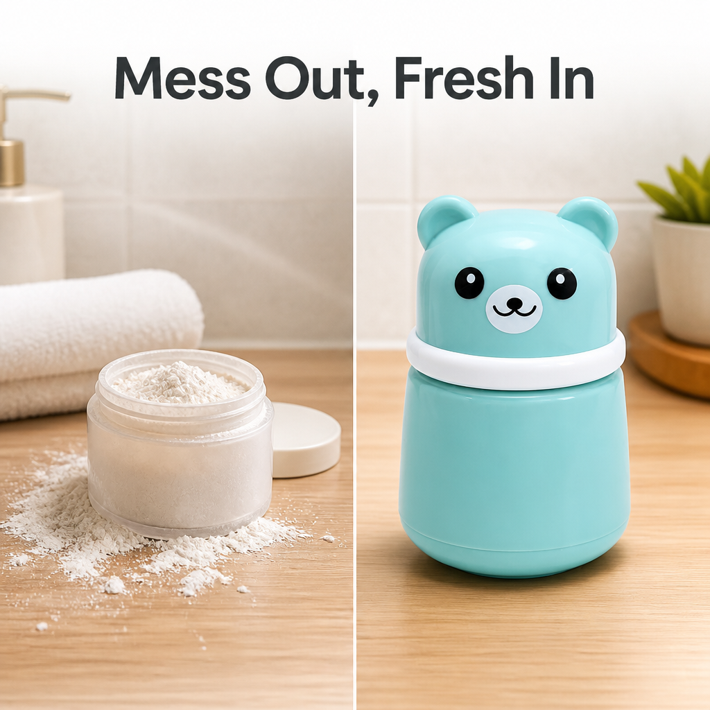 Baby Powder Puff Box – Bear Design