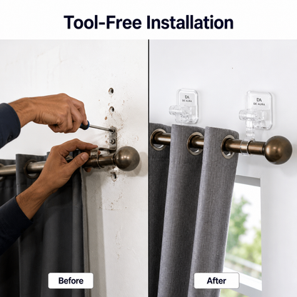 No-Drill Curtain Rod Holders(Set Of 4 Pcs)