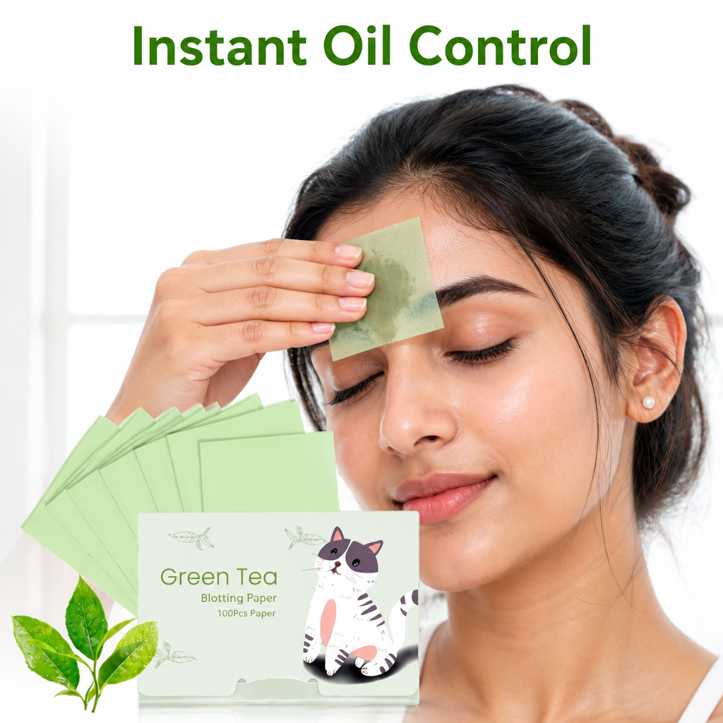 Green Tea Oil Blotting Paper(Pack of 100Pcs)