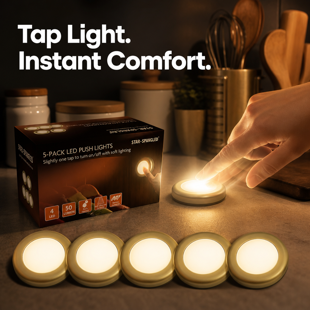 Star-Spangled LED Push Lights(Pack Of 5)
