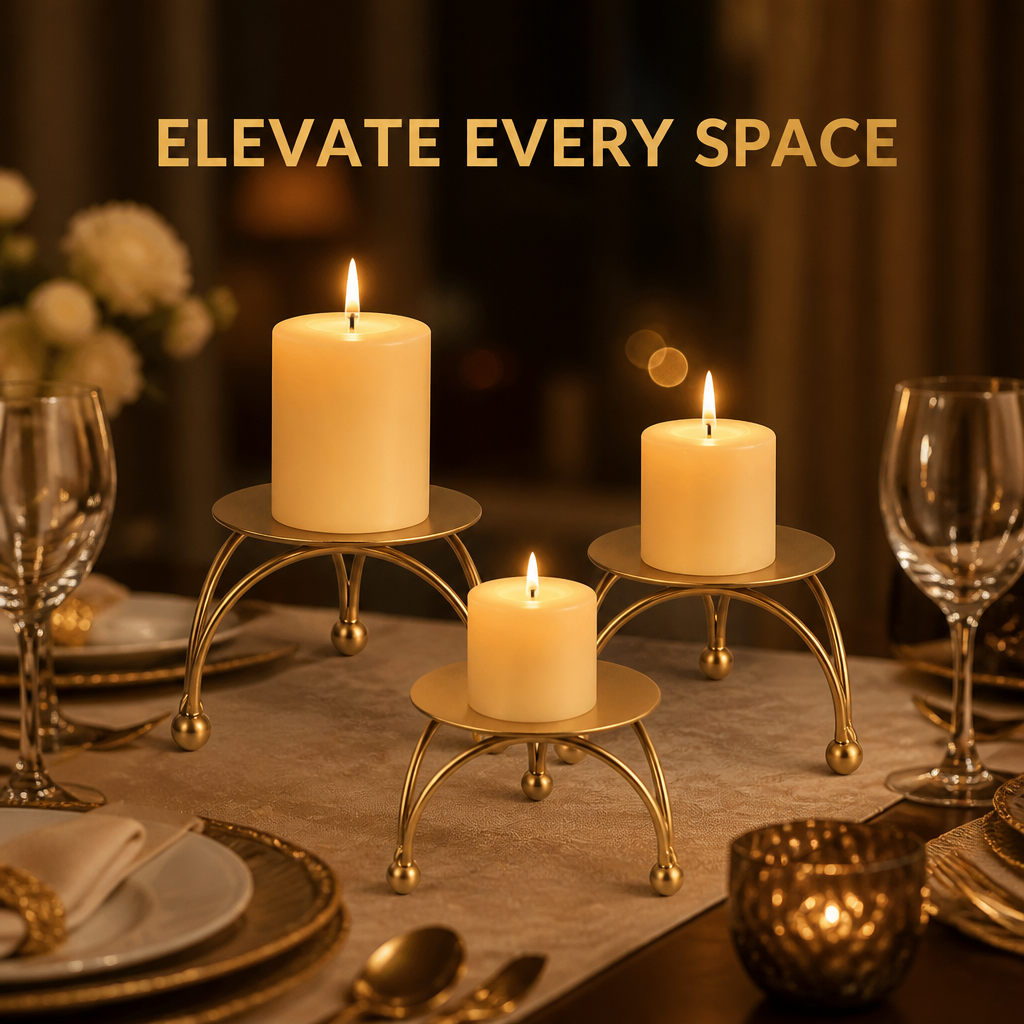 Gold Metal Candle Holder(Buy 1 Get 1 Free)