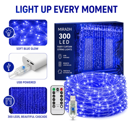 Blue LED Fairy Curtain Light
