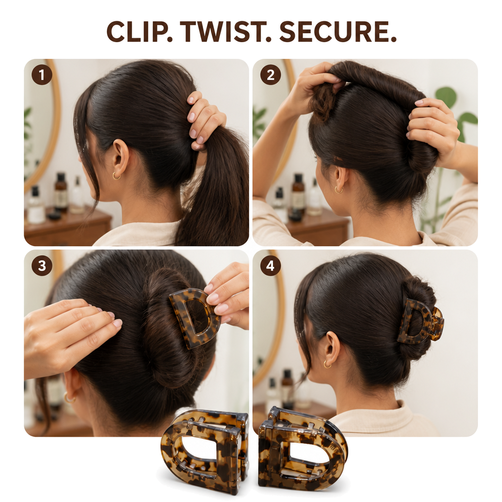 D-Shaped Magnetic Hair Claw Clips