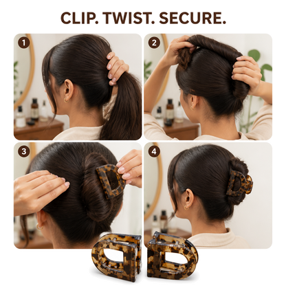 D-Shaped Magnetic Hair Claw Clips