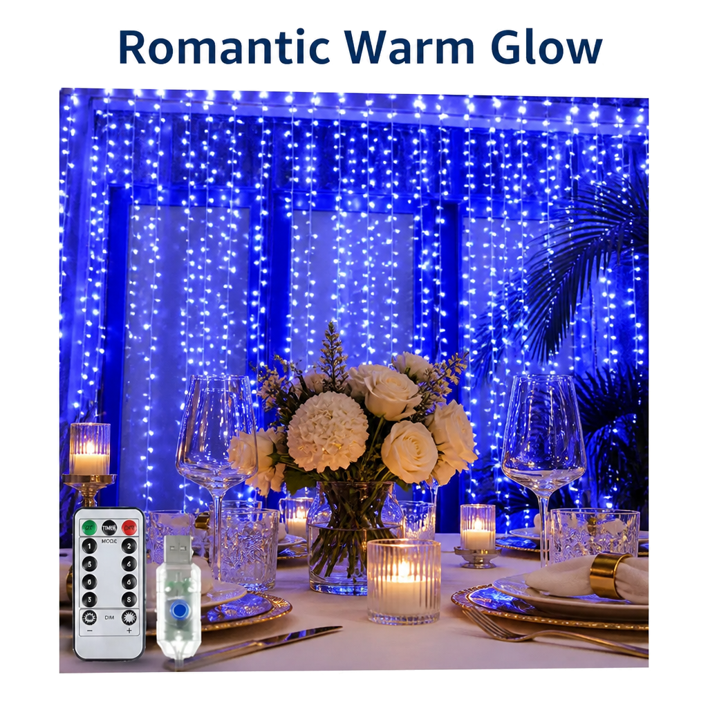 Blue LED Fairy Curtain Light