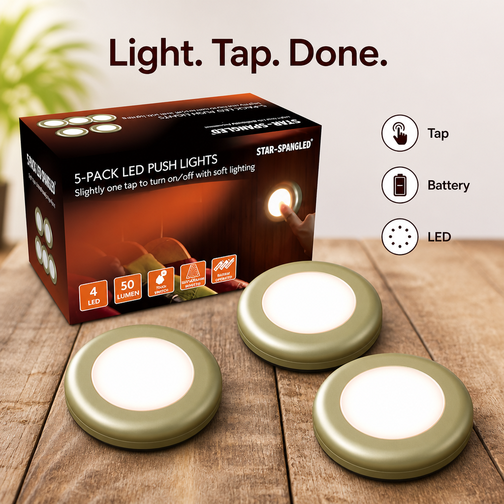 Star-Spangled LED Push Lights(Pack Of 5)