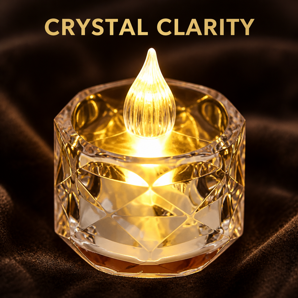 Crystal LED Tea Lights (Pack of 6)