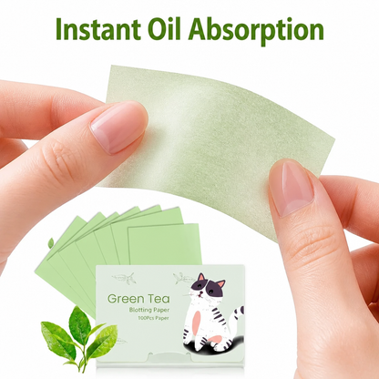 Green Tea Oil Blotting Paper(Pack of 100Pcs)