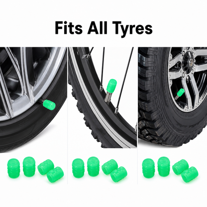 Luminous Tire Valve Caps(Pack Of 4Pcs)