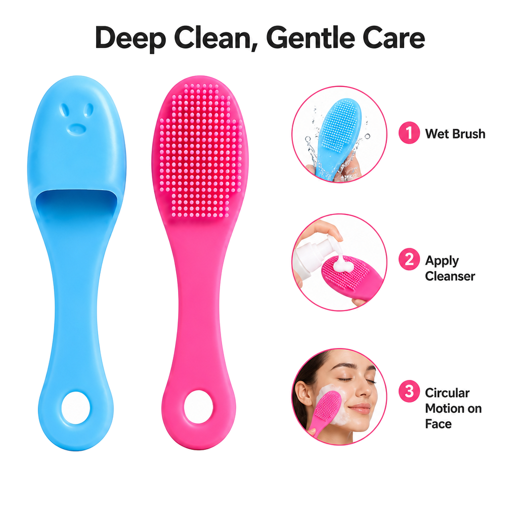 Silicone Facial Cleansing Brush(Pack Of 4)