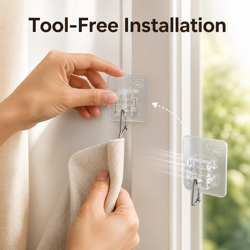 No-Drill Curtain Rod Holders(Set Of 4 Pcs)