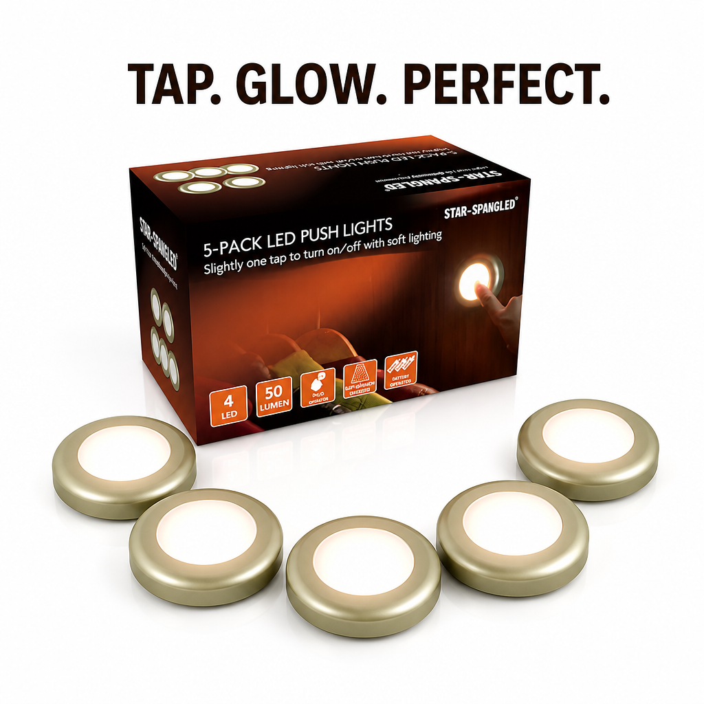 Star-Spangled LED Push Lights(Pack Of 5)